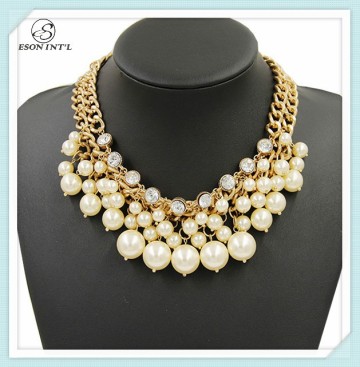 Wholesale Modern Pearl Necklace Design, Charming Rhinestone Pearl Necklace