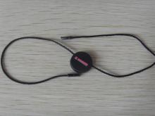 black labels with string