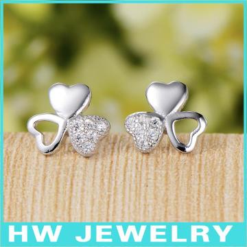 HWME415 sterling silver cz hoop earring