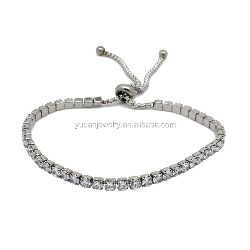 Hot Sale Stainless Steel Silver CZ Bracelet