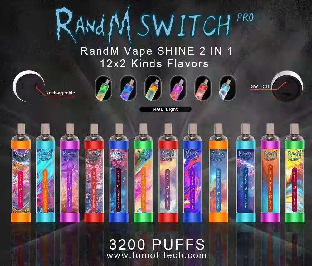 RandM Switch Puffs descartáveis ​​Vape 2000