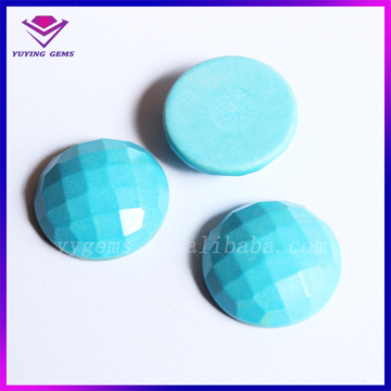 Man Made Turquoise Material Checker Face Synthetic Glass Turquoise Bead
