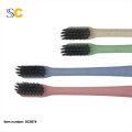 Brosse à dents pour adulte, petite tête, charbon, paille, charbon de bois