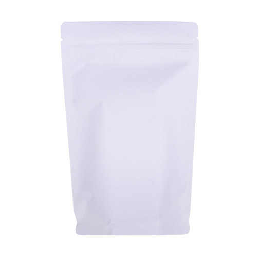 bílé kraftové papírové tašky na zip s oknem