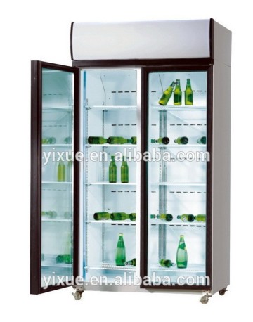 China high quality double door glass door refrigeration cabinet
