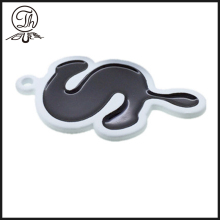Painting S letter charm pendant metal