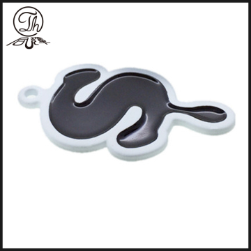 Painting S letter charm pendant metal
