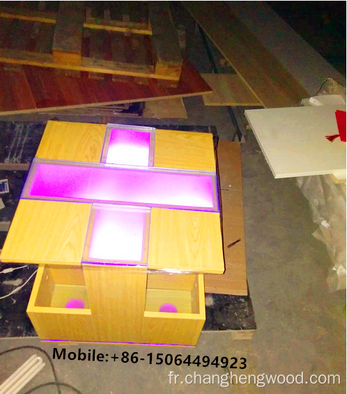 Vente chaude petite table basse mobile avec lumière LED