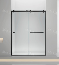 Black sliding shower screen