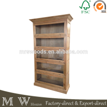 french vintage bookcase, antique oak wood vintage bookcase, vintage bookcase