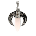 Ox Horn Pendant With Crystal Hexagon