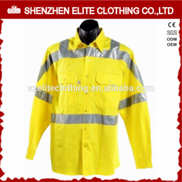 Custom Made Fluorescent Yellow Men Womens Uniform Work Shirt