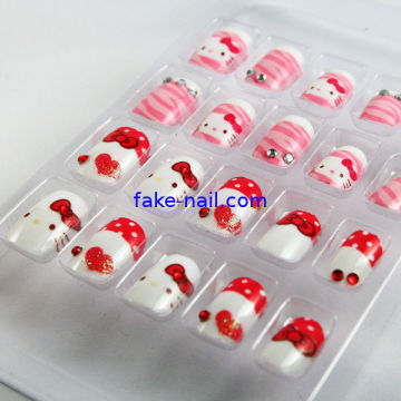 Fashion Artificial 3d Fake Nails / Glitter Tips Nail Art Accessories