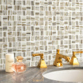 Piastrelle lucide per backsplash a mosaico di lusso in vetro marrone