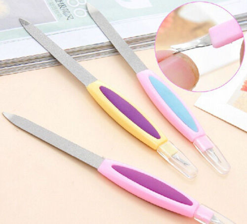 2 in 1 Dual Sided Stainless Steel Nail Art File Exfoliating Manicure Pedicure Tools