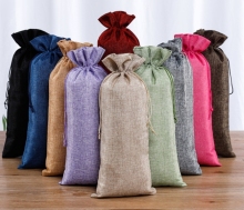 Personalized Jute Wine Bottle Bag