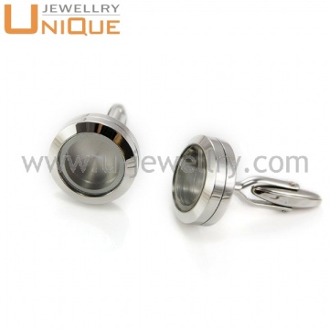 2014 the most popular style floating locket charms cufflinks in stainless steel (LC0038)