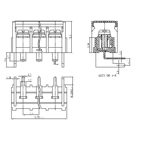 AT848-9.5XXX-RW Barrier Terminal Block Pitch9.5mm 