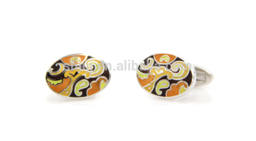 Colorful Enamel Cufflinks Oval Shape