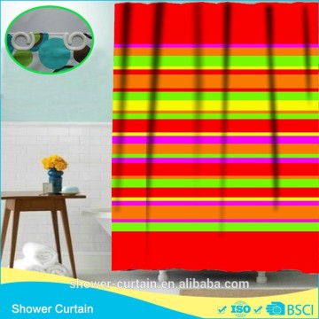 BRIGHT STRIPES SHOWER CURTAIN RED