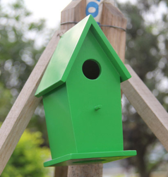 Green Painted Wooden Nesting Home for Birds (WH-004)