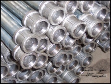 Threaded ends with socket and pvc cap galvanized pipe