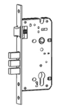 Multipoint mortise lock with square deadbolt