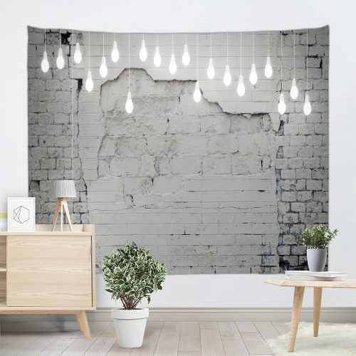 Cement Brick Light Wall Tapestry Industrial Style Tapestry Wall Hanging Polyester 3D Print Tapestry for Livingroom Bedroom Home