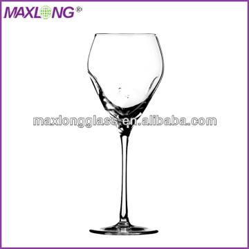 Mouth Blown Wine Glass with Bumpy Bowl