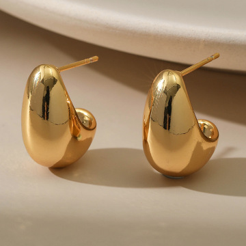 Vintage 18k Gold Plated CC Earrings Jewelry for Women: Stylish Accessory Collection