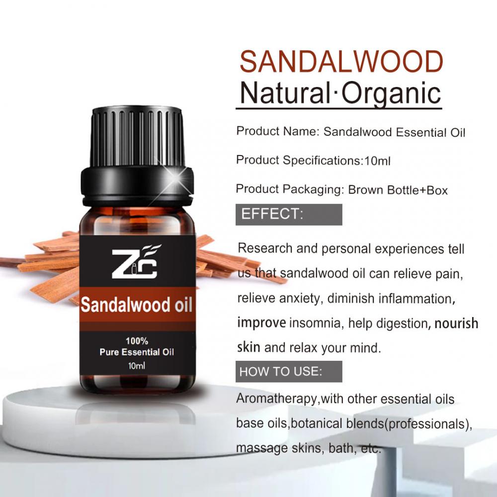 Mti wa asili wa sandalwood 100% Mafuta muhimu