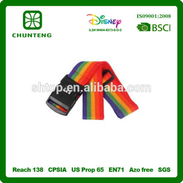 custom polyester luggage strap rainbow color