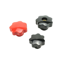 Black Bakelite Seven Lobe Star Shape Brass Thread Clamping Knob M6 M8 M10
