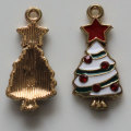 Groothandelsprijs 11*20MM Strass Kerstboom Hangers Kerstvakantie Charms Oorbellen Sieraden Maken: