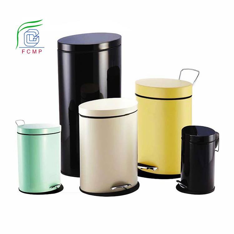 colorful stainless steel pedal bin