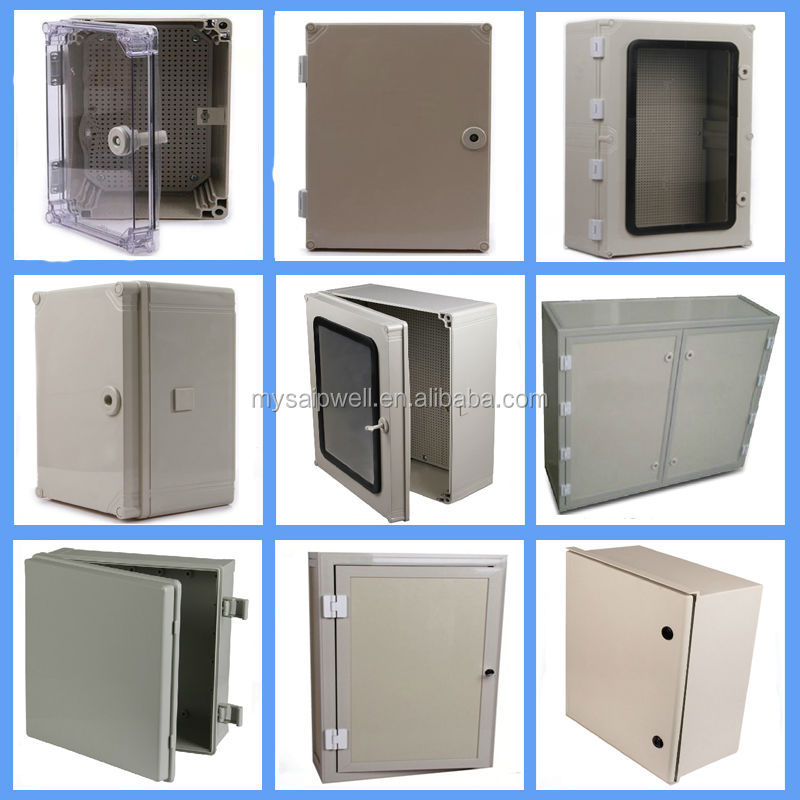 SAIPWELL 600*400*220mm UV Protection Grey Cover 3 Buckles Electric PC Waterproof Box Plastic Waterproof Junction Box with IP66