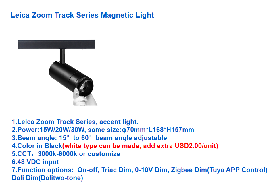 Zoom Series Spotlight Track Lighting System Ultra Slim Magnetic Track Light Rail Black Linear Spotlight for Indoor Bedroom