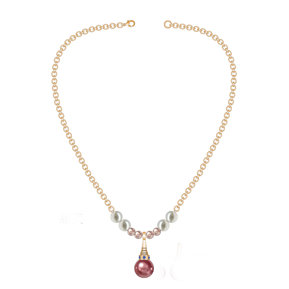 Pearl Pendant Necklace With Gold Chain Design
