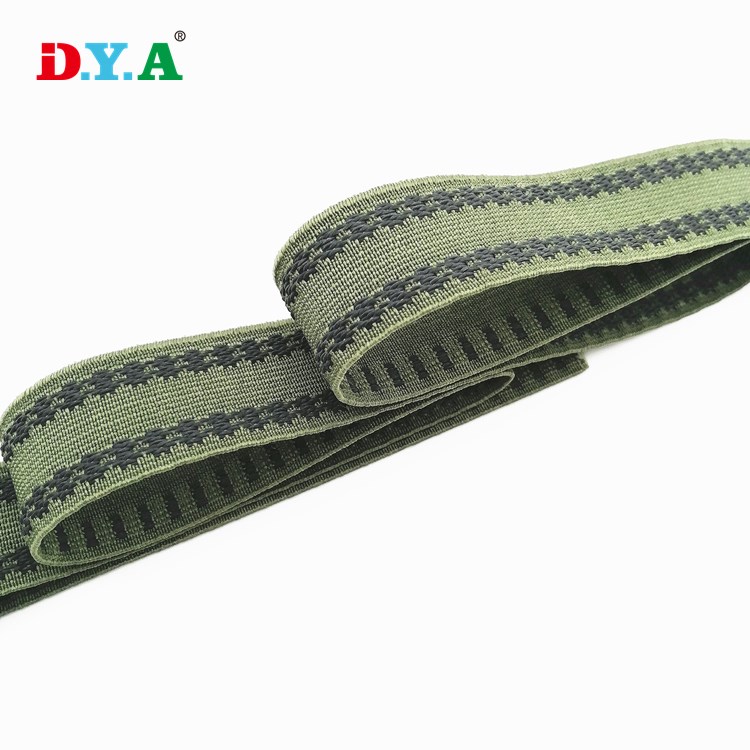 High Durable silicone non slip gripper elastic 30 mm green gripper elastic for clothing