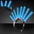 Light Up blue LED Foam Mohawk Headband