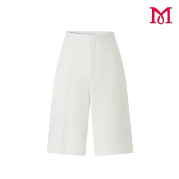 Milky White Wide Leg Shorts for Women