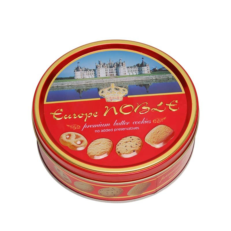 Custom Printed Christmas 4 oz Round Cookie Tin Box with Lid