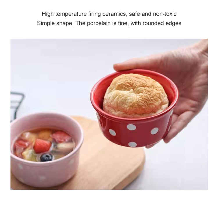 China baking supplies Cake Cup Small Bowl Ceramic Food Grade Porcelain bowl for Kids Design Style Children's Baby Bowl