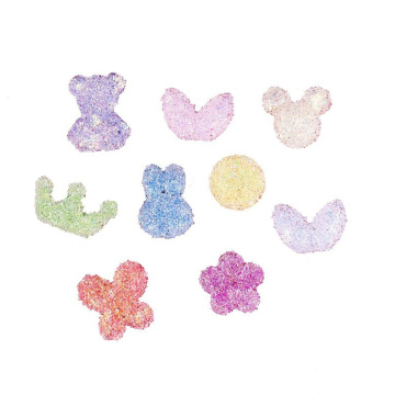 Nuovo di fabbrica arriva Soft Candy Resina di melma Charms Cuore d&#39;amore Orso Bowknot Corona di fiori Farfalla Flatbacks Slime Abbellimenti