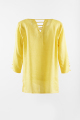 Blus linen kuning dengan sarung 3/4