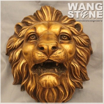 Metal Wall Brass Lion Head Statue