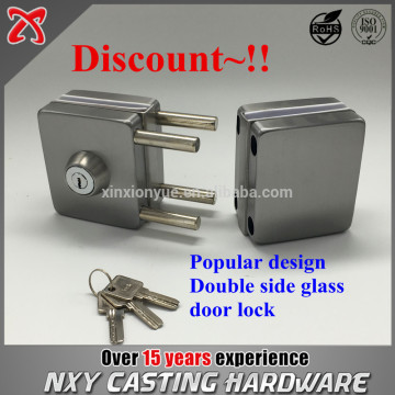 Square tempered double side glass door lock ,double side open