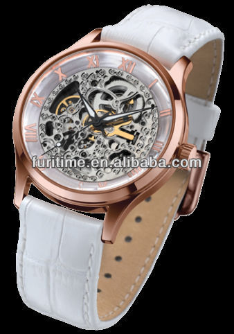 watch automatic real leather strap watch japan automatic movement watch