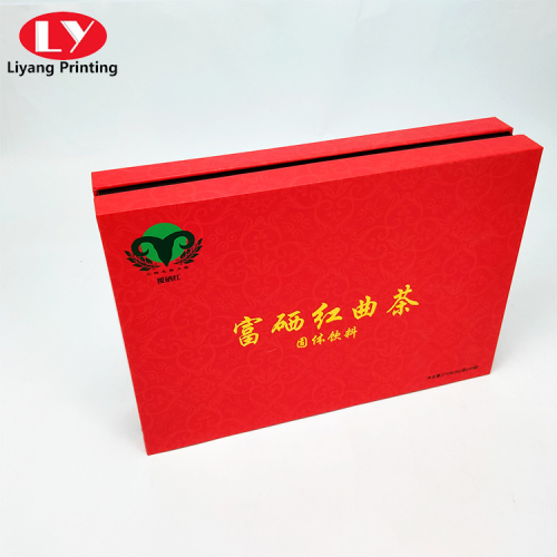 लाल ठोस पेय और चाय पैकेजिंग बॉक्स