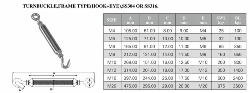 Stainless Steel Turnbuckle
